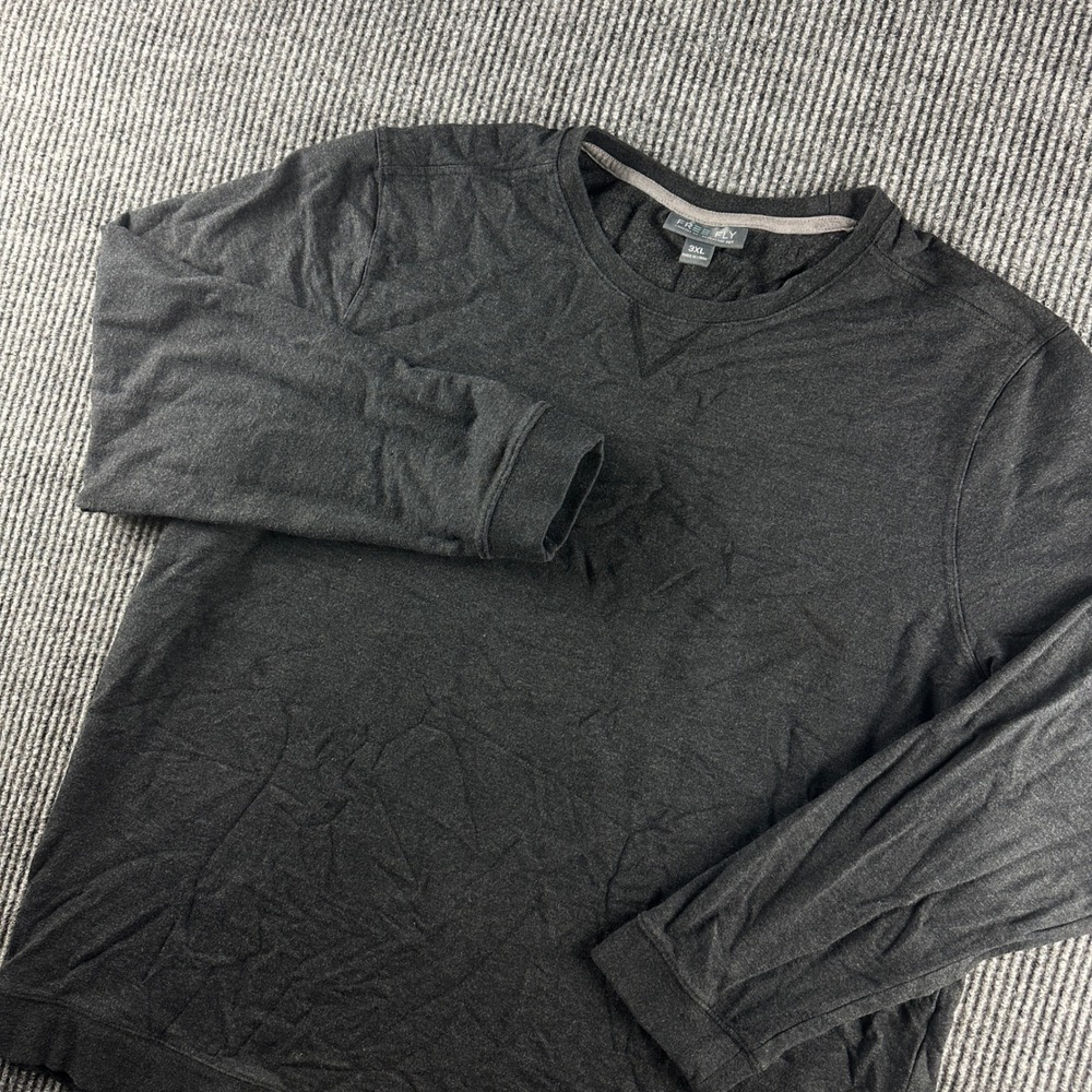 Free Fly Men 3XL Bamboo Heritage Sweatshirt Charcoal Grey Crewneck Pullover 2584